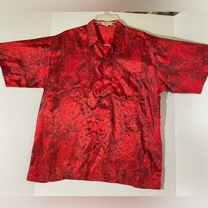 Thai silk custom shirt. Red
